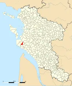 Carte de la commune d'Étaules au sein de la Charente-Maritime