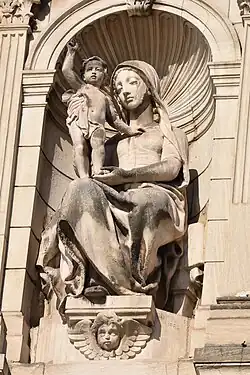 La Vierge à l’Enfant (1882), façade de l'église Notre-Dame Saint-Vincent.