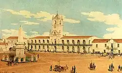 Place de la Victoire, aquarelle, 1829.