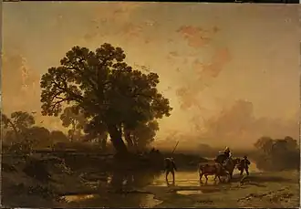 Berge de rivière au coucher du soleil, 1857, musée national de Varsovie.