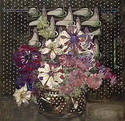Aquarelle représentant des Petunias, 1916.