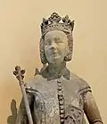 Jeanne de Bourbon, épouse de Charles V (1364-1380) représentée sur une statue à l'origine placée dans le grand escalier du Louvre.