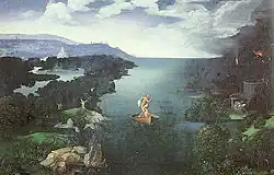 La barque de Charon par Joachim Patinier.