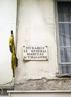 Plaque rue Marceau, n° 20.