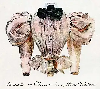 Publicité (1896) pour un chemisier plissé à volants.