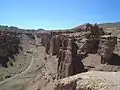 Route à travers le canyon de Charyn