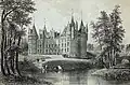 Château de Chanzeaux, lithographie d'après un dessin d'Olivier de Wismes, 1854-1862