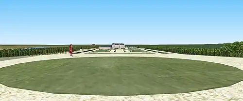 Vue depuis le Belvédère, jardins du château de Pomponne, vers 1720