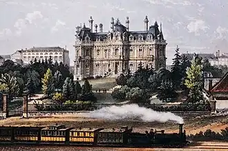 Vue du jardin au XIXe siècle par Charles Fichot.