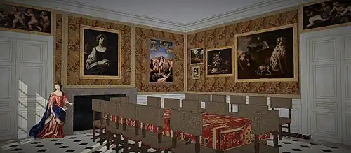 Restitution de la salle à manger du château de Sceaux, au temps de Colbert, 1683.