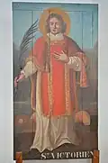 Placard à reliques représentant saint Victorien.