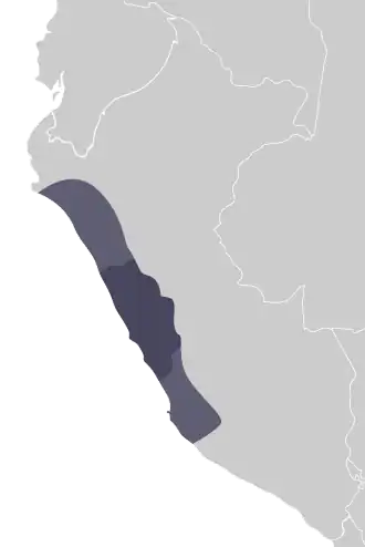 La zone de la civilisation de Chavín, ainsi que les zones d'influence culturelle de Chavín.