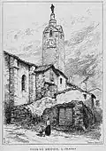 La tour du Beffroi dessinée par J. Drevet.