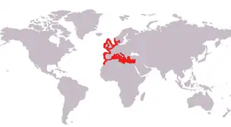 Description de l'image Chelon labrosus map.png.