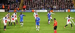 Demba Ba face au Paris SG avec Chelsea.