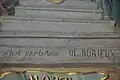 Inscription sur la première station du chemin de croix