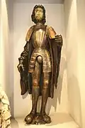 Chevalier en armure,bois polychrome.Allemagne, vers 1520.
