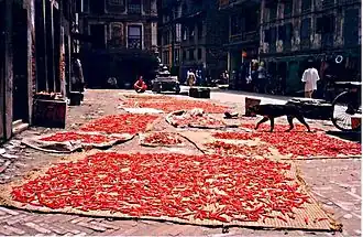 Piment séché à Katmandou.