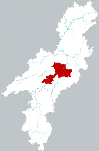 Localisation de Zhōngfāng Xiàn
