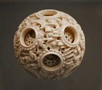 Détail d'une boule composée de 12 sphères, Chine, XIXe siècle, Londres, British Museum.