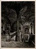 Oxford: interior of staircase leading to the hall, eau-forte (Fonds Wellcome)