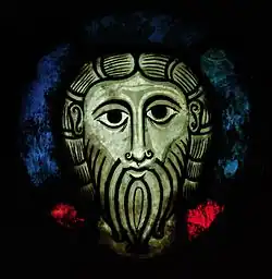Christ de Wissembourg, vitrail provenant probablement de l'abbatiale de Wissembourg, Bas-Rhin, vers 1060