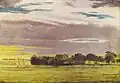 Paysage de la région de Skive avec maison (Landskab fra Skiveegnen med Skivehus, 1849)