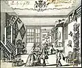 Carte de commerce pour un magasin de meubles à Londres, 1730-1742.