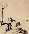 Deux oiseaux, encre sur papier, feuille d'album, 31,7 × 26,3 cm. Collection K. Sumitomo, Oiso (Japon)