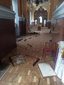 Touchée le 2 mars 2022 par un bombardement russe.