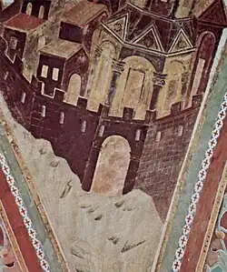 Voûtes. Les évangélistes : Saint Luc en Achaïe. Cimabue.