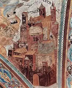 Voûtes. Les évangélistes : Saint Marc en Italie : bâtiments de Rome. Cimabue.