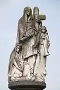 Sculpture : pleureuse, allégorie de la foi et ange du jugement dernier.