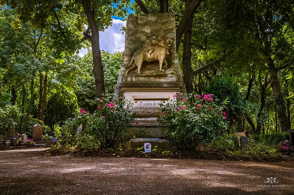 Monument funéraire de Barry le sauveteur (épagneul des Alpes).