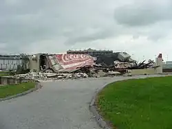 Vue des dégâts aux installations après l'Ouragan Cindy en 2005