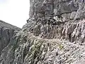 Premiers pas sur la vire sud du cirque au départ du col d'Espluca Ruego