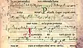 Manuscrit de musique grégorienne, XIIe siècle, détail. Neumes de moines cisterciens. MS.207.