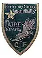 Insigne en métal de l'École des chefs administratifs.