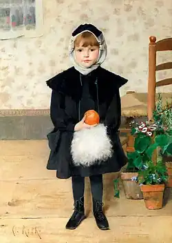 Clémence Roth : Petite Fille tenant une orange (1888)