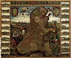 Carte en forme de lion (1609)