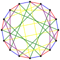L'indice chromatique du graphe de Clebsch est&nbsp;5.