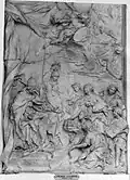 Les Arts rendent hommage à Clément XI, relief de Pierre Le Gros le jeune présenté lors de son admission à l'Académie.