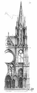 L'un des clochers de la façade, par Viollet-le-Duc.
