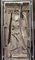 Feuillet du diptyque des Nicomaque et des Symmaque, VIe&nbsp;siècle.