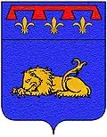 Armoiries de la famille Roberti de Reggio, avec en chef le lambel d'Anjou, typique d'une allégeance guelfe