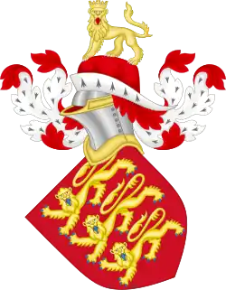 Armes du royaume d'Angleterre de 1198 à 1340.