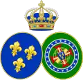 Armoiries de la princesse Isabelle d'Orléans-Bragance, comtesse de Paris.