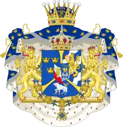 Armoiries du prince héritier Charles Gustave, duc de Jämtland de 1950 à 1973.