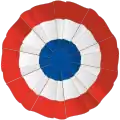 La cocarde tricolore plissée.