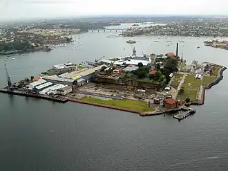 Vue aérienne de l'île Cockatoo